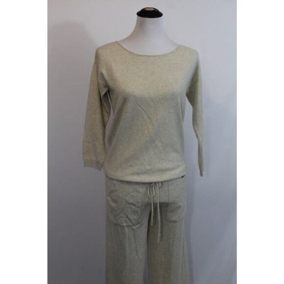 MALO Sz S Small Oatmeal 100% Cashmere Sweater Knit Tuta Jumpsuit NWT - Picture 5 of 14